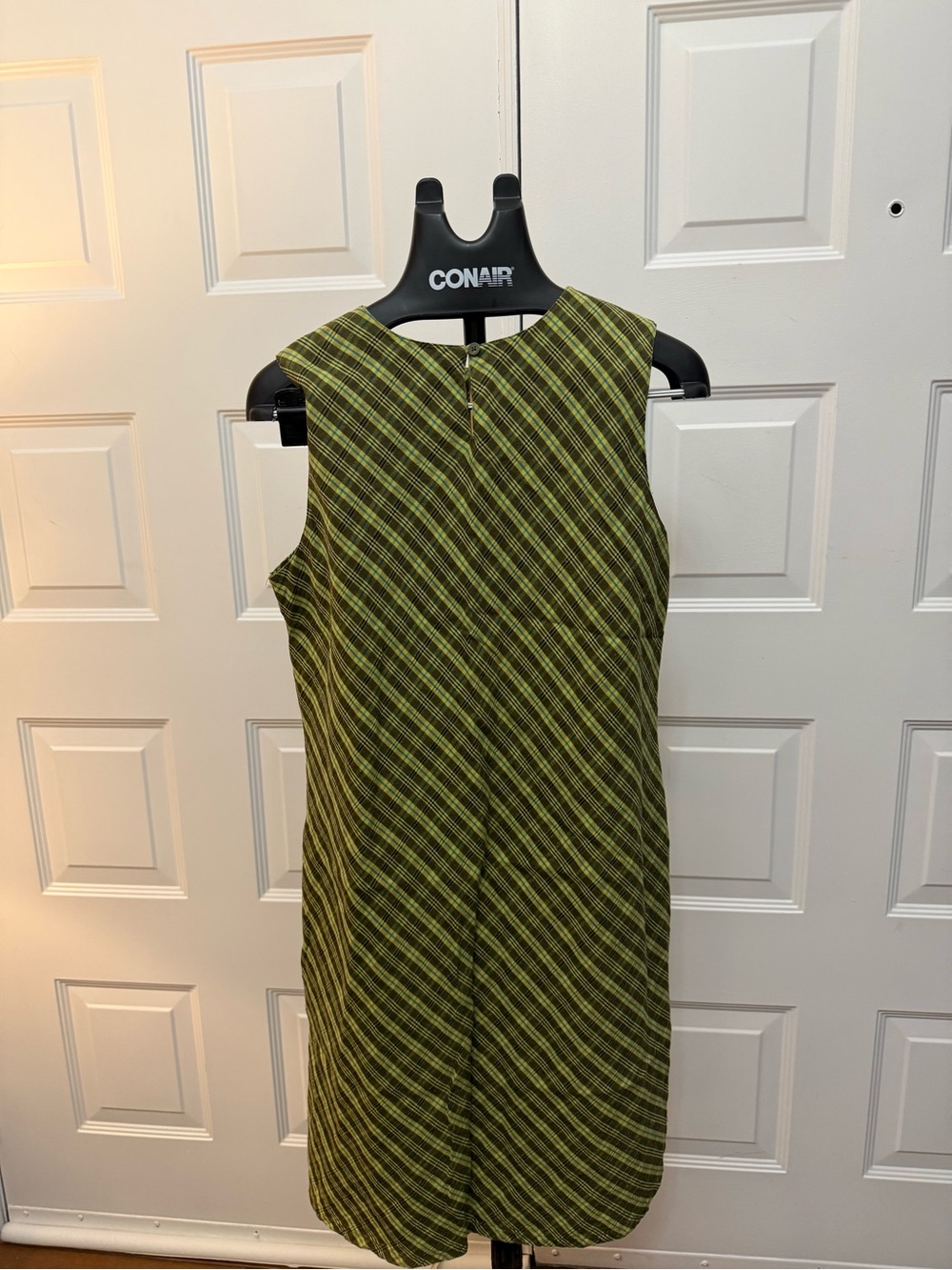 Sleeveless Olive Diagonal-Stripe Midi Dress - Picture 4 of 6